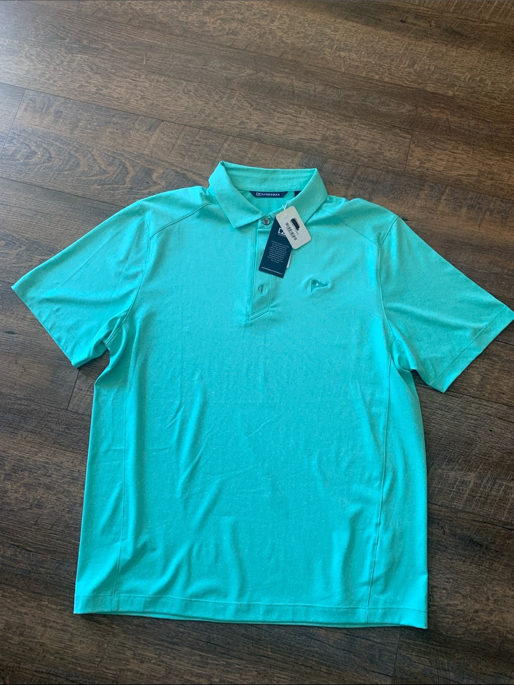 NWT. Cutter and Buck Aqua Green Performance Polo medium